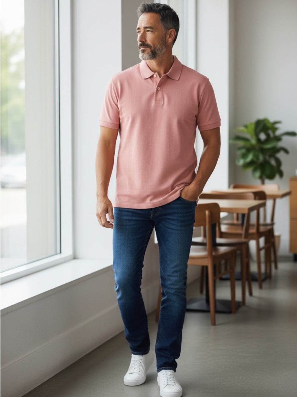Goodfellow & Co Men's Polo in Rose Pink